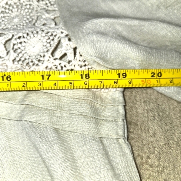 Malvin I love Linen Woman's Size S Top Crochet Boho Beige 100%Linen - Picture 13 of 13
